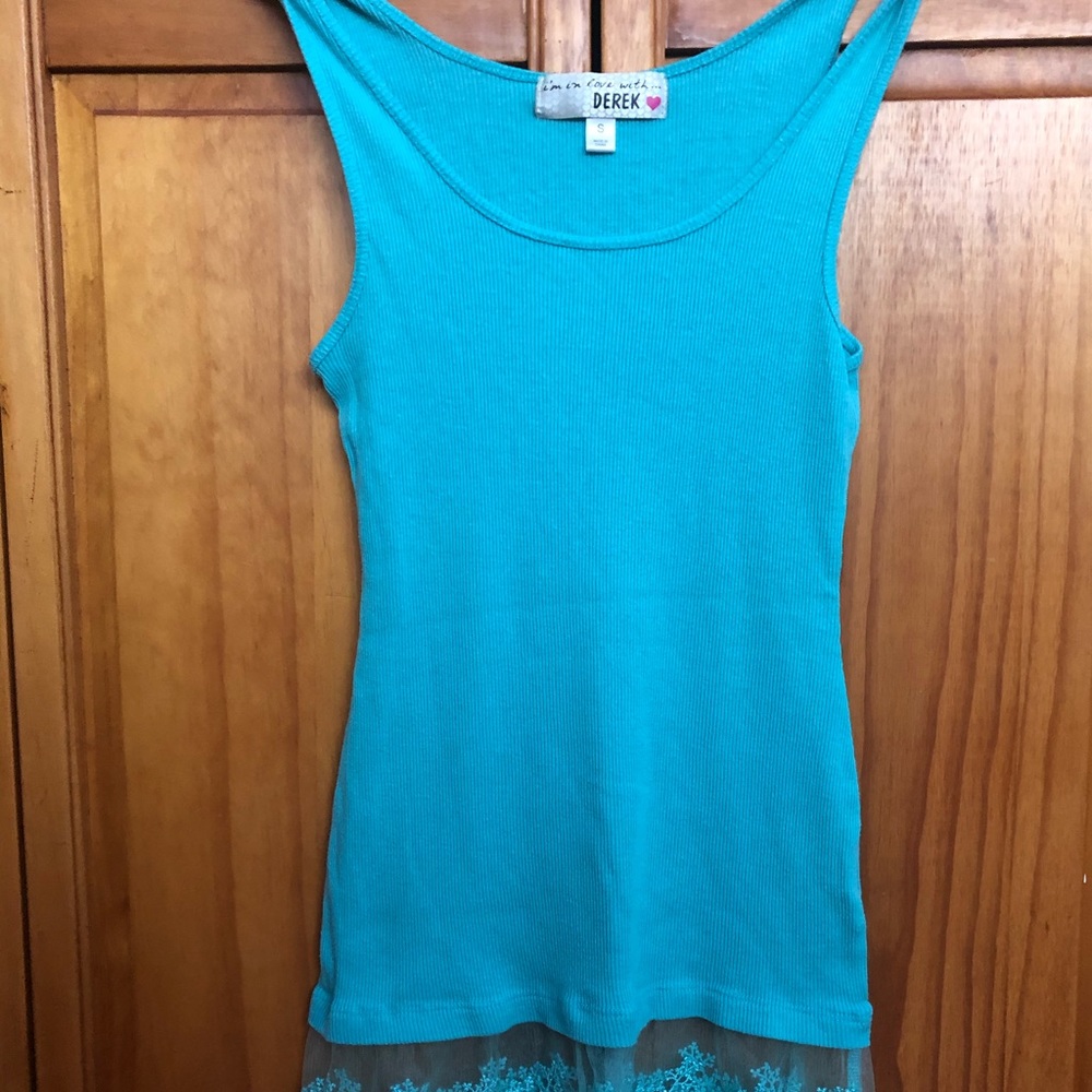 Blue lace tank top from I’m in love with Derek